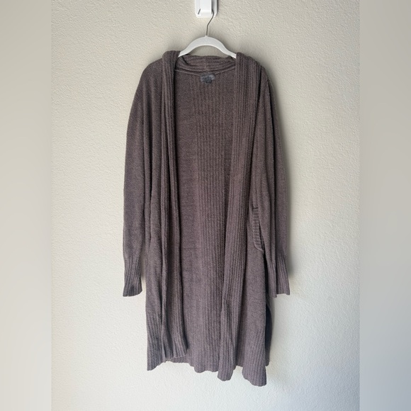 Barefoot Dreams CozyChic Lite Cardigan 1X Taupe Mocha Brown Gray QVXCL1070 - Picture 9 of 10